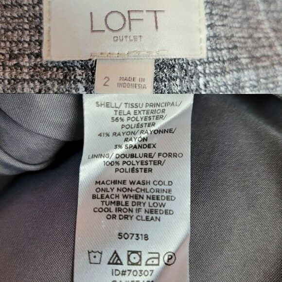 Loft Outlet Skirt Mini A-line Plaid Belted Gray 2 Light Academia Schoolgirl - Picture 3 of 10